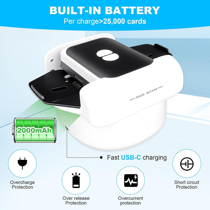 Kartenmischmaschine - Wiederaufladbarer, geräuscharmer, tragbarer automatischer Kartenmischer für 1–