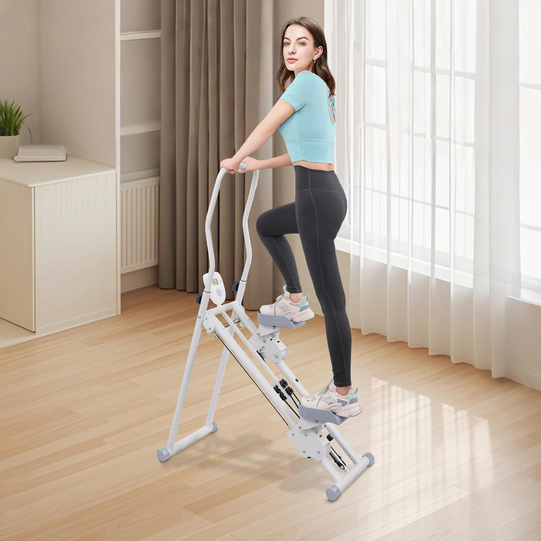 Treppe Stepper Klappbare vertikale Cardio Übung Climber Verstellbar Fitnessgerät mit LCD-Schirm und