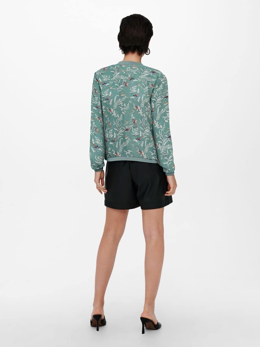 ONLY Damen Onlvic Bomber Jacket AOP Ptm Bomberjacke 34 Chinois Green, 34 Chinois Green