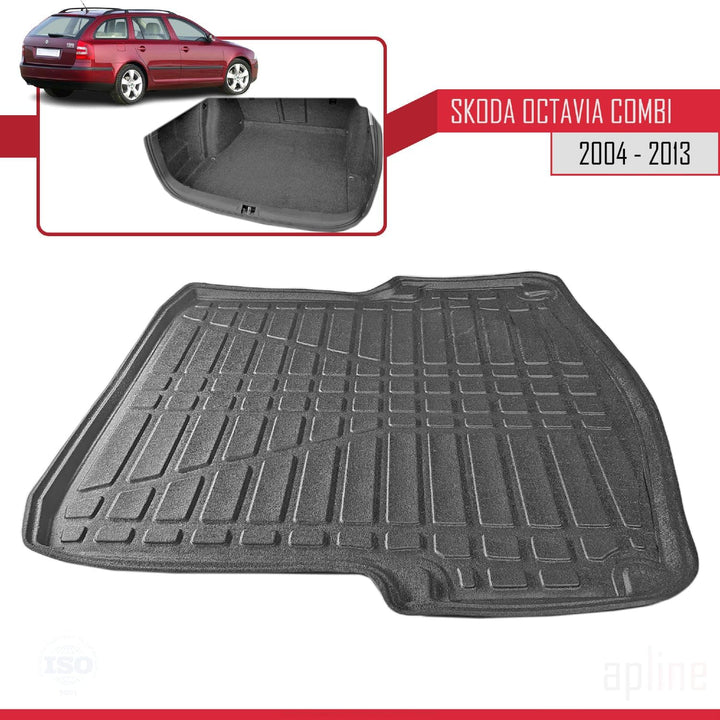 Kompatibel mit Skoda Octavia 2 (1Z) Combi 2004-2013 Flexibel Kofferraumwanne Laderaumwanne Schwarz