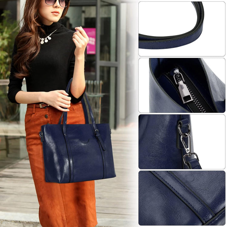 HAWEE Damen Crossbody Handtasche Grosse Shopper Umhängetasche Kunstleder Tote Schultertasche Mode He