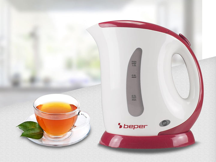 BEPER BB.050 Elektrischer Wasserkocher, Fassungsvermögen 1 l, Anzeige mit Skalierung, automatische A