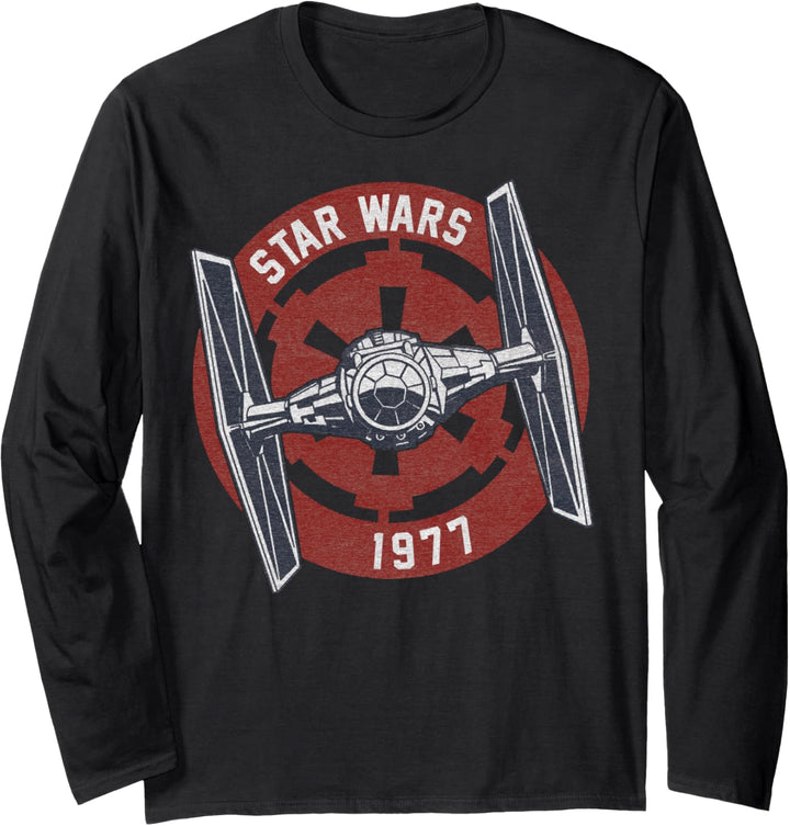 Star Wars Tie Fighter Imperial 1977 Badge Langarmshirt
