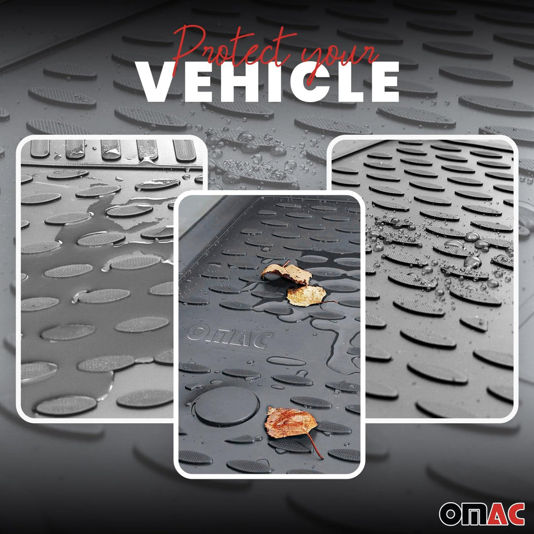 OMAC Gummimatten Fussmatten kompatibel mit Mercedes W210 1995-2002 TPE Automatten Grau 4X E Klasse W