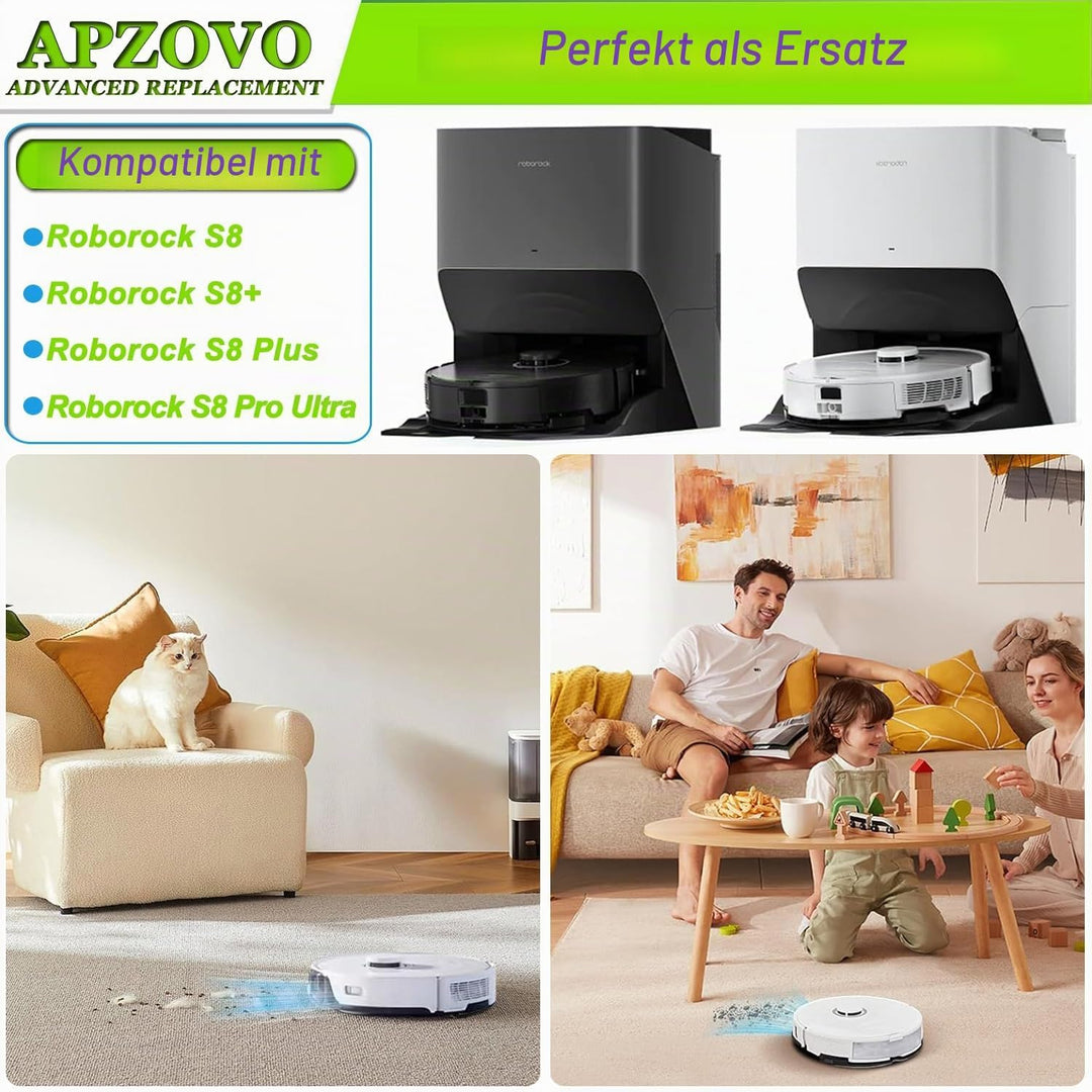Zubehör für Roborock S8 S8 Plus S8 Pro Ultra, Ersatzteil Set für Roborock S8 S8+ S8 Pro Ultra, Zubeh