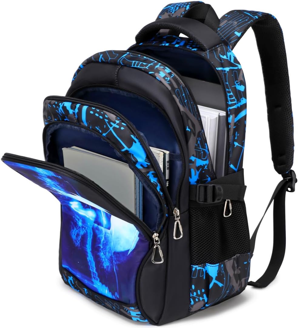 Schulrucksack Jungen Teenager Rucksäcke Kinder Schulranzen Grundschule Mittel Buchtasche Grosse Wass