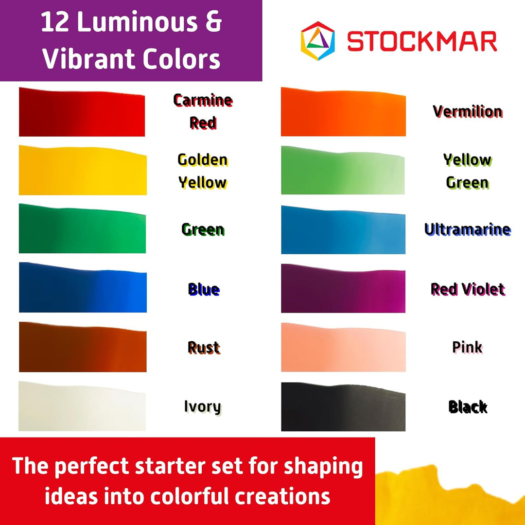 Stockmar 51200 - Knetbienenwachs, 100 x 40 mm, 12 Farben