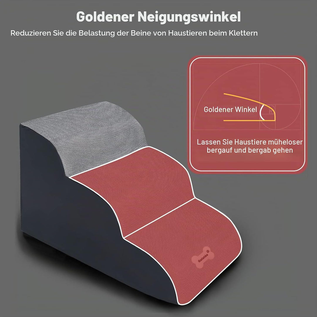 Galatée Haustiertreppe, waschbarer Bezug mit Reissverschluss, abnehmbare Haustierrampe, Hundestufen
