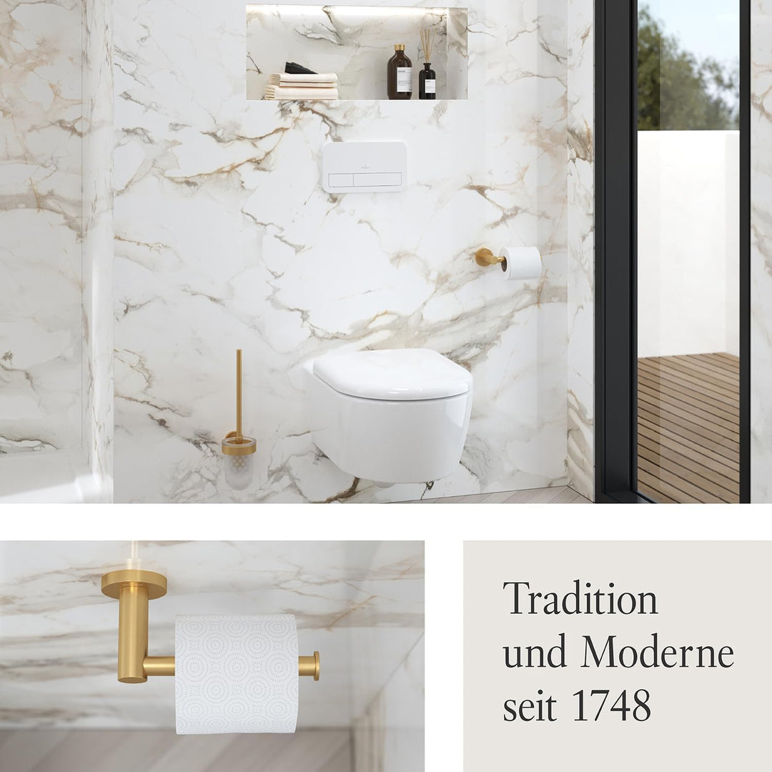 Villeroy &amp; Boch Elements Tender Toilettenpapierhalter ohne Deckel, Klopapierhalter für Wandmontage,