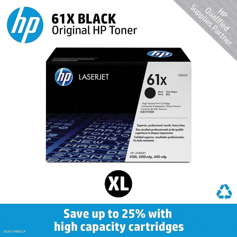 HP 61X (C8061X) Schwarz Original Toner mit hoher Reichweite für HP Laserjet 4100