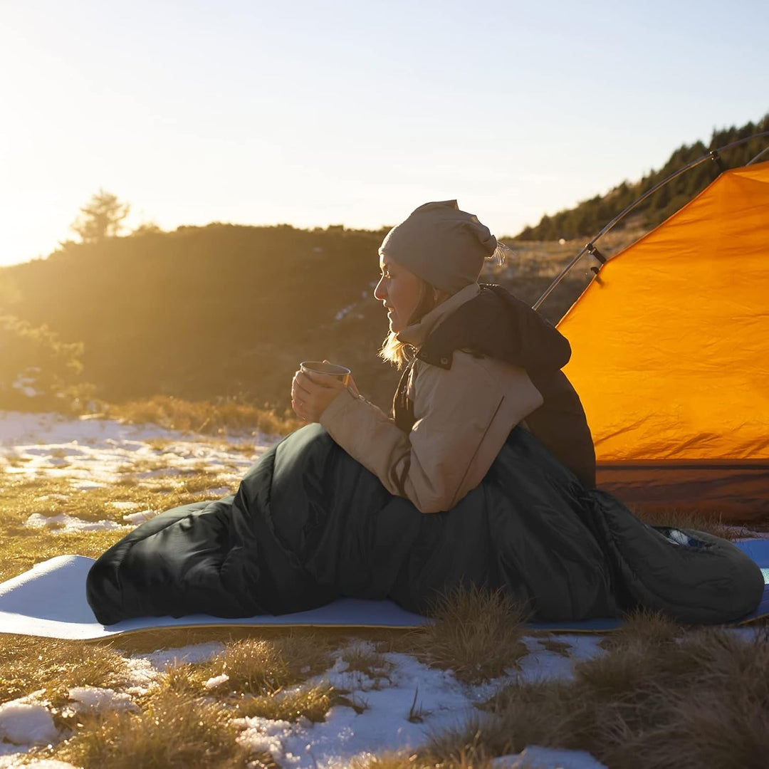 Forceatt Schlafsack 3~4 Jahreszeiten, -5°C Flanell und 20°C Polyester Schlafsack für Erwachsene, was