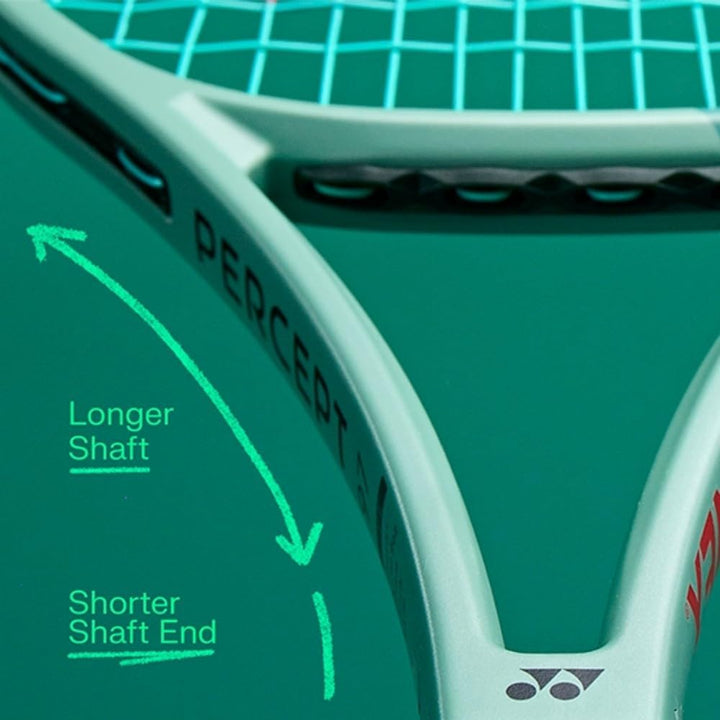 YONEX 23 Percept 100 (300 g) unbesaitet 300 g Tennisschläger Wettkampfschläger Hellgrün – Dunkelgrün