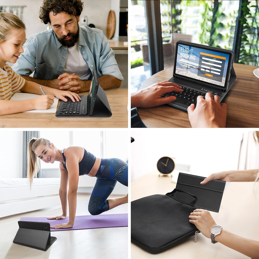 Tastatur für Samsung Galaxy Tab A11 8.7 Zoll 2025, Hülle mit Tastatur für Samsung Galaxy Tab A11/A9,
