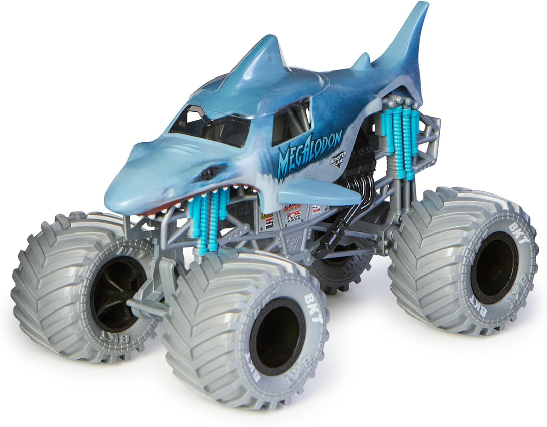 Monster Jam 6063913 Jam, Offizieller Megalodon Monster Truck, Sammler-Druckguss-Fahrzeug, Massstab 1