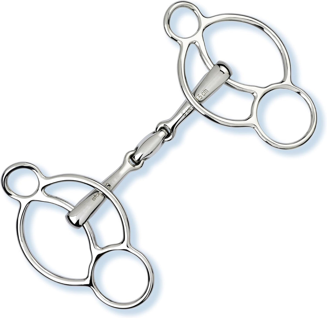 Stübben Gebiss 2281 3-Ring-Trense Easy Control 10,5 cm - 12 mm - Edelstahl, 10,5 cm - 12 mm - Edelst