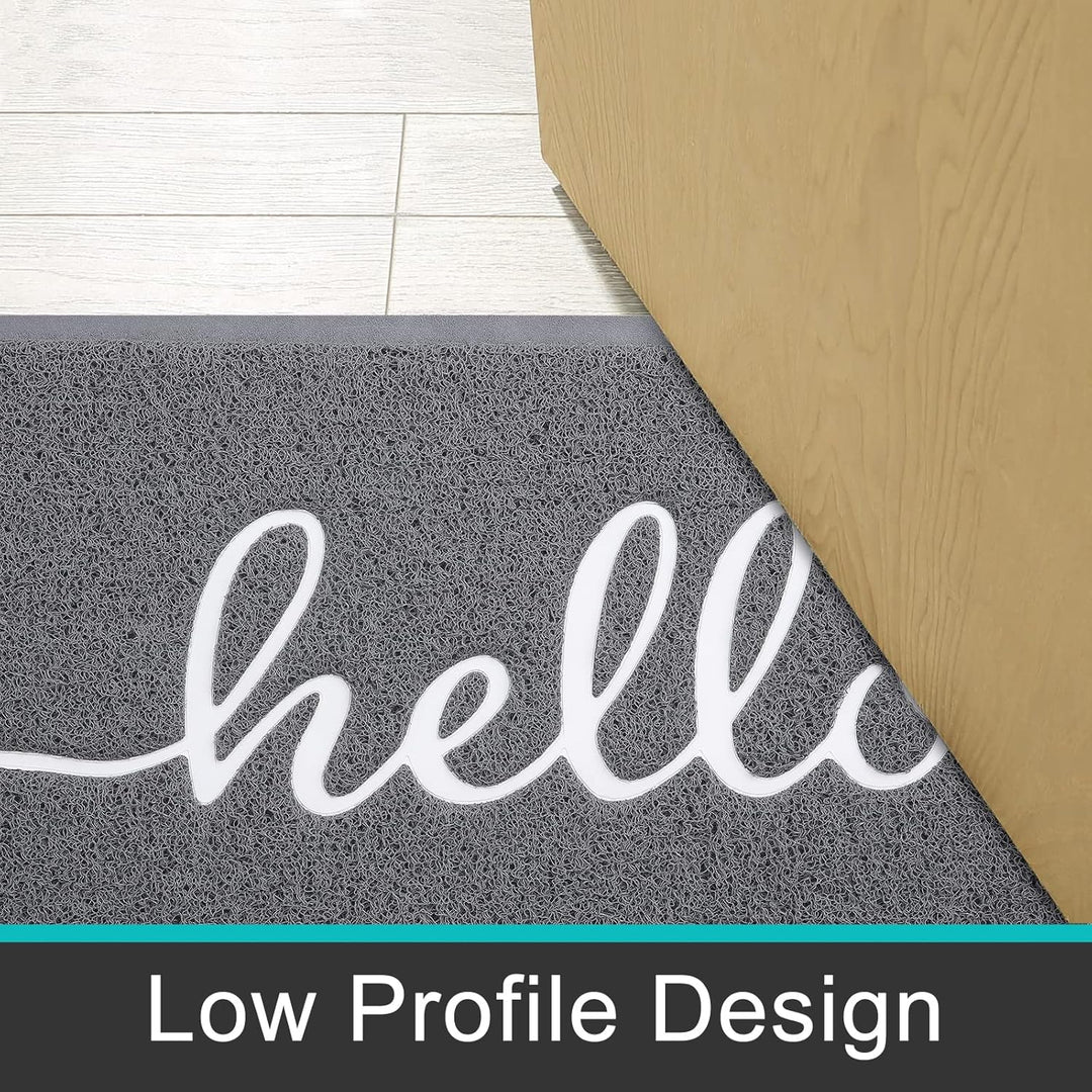 Homaxy Hello Fussmatte aussen und innen, rutschfeste Schmutzfangmatte Türmatte, waschbar Fussmatte a