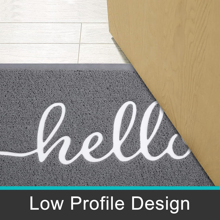 Homaxy Hello Fussmatte aussen und innen, rutschfeste Schmutzfangmatte Türmatte, waschbar Fussmatte a