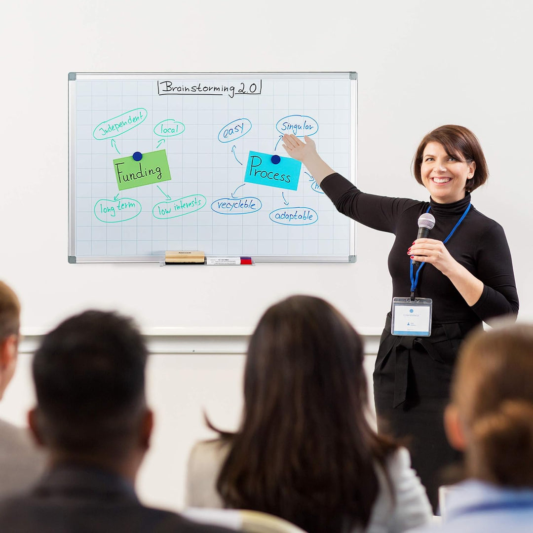 Relaxdays Whiteboard, Jahresplaner, abwischbar, magnetisch, Planungstafel mit Stiftablage, Magnetwan