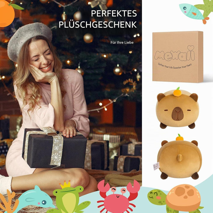 Mewaii Cute Capybara Plush Kawaii Plushies Capybara Stuffed Toy Cute Animal Plushie Soft Squishy Gif