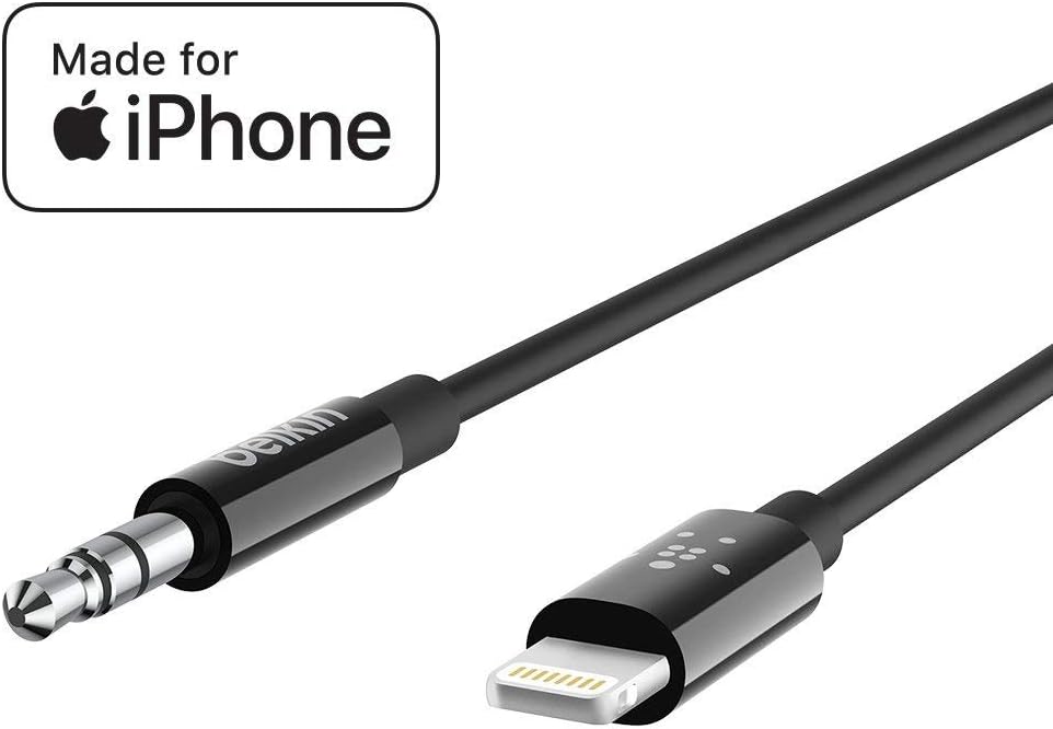 Belkin Rockstar Lightning-Audio- und Ladeadapter & Audiokabel mit Lightning Connector, 0,9 m/3,5 mm
