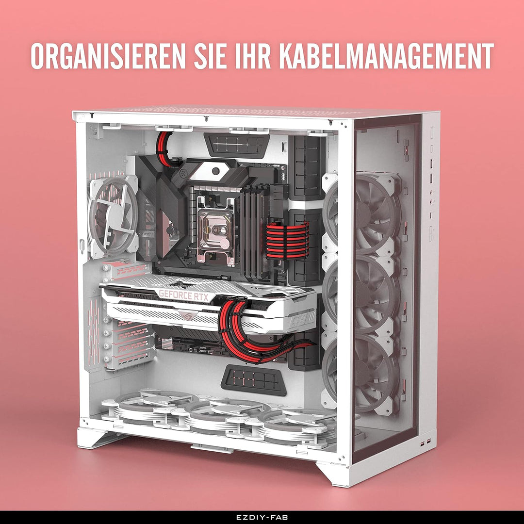 EZDIY-FAB Sleeved Cable Verlängerungskabel für Stromversorgung mit extra grosser Hülse, 24-polig, 8-