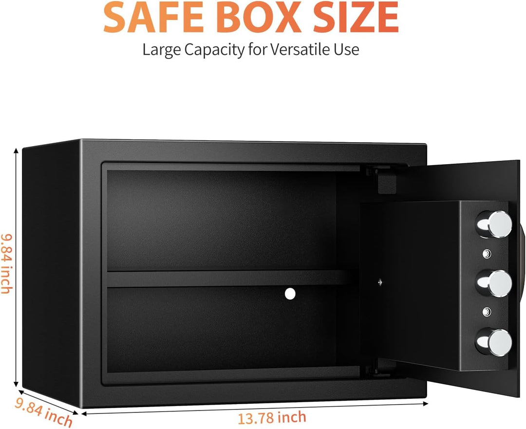 Safe Tresor 21L, Stahl Safebox, Tresor mit Zahlenschloss | Möbeltresor, Code-Alarmanlage, Herausnehm