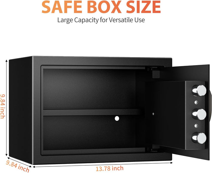 Safe Tresor 21L, Stahl Safebox, Tresor mit Zahlenschloss | Möbeltresor, Code-Alarmanlage, Herausnehm