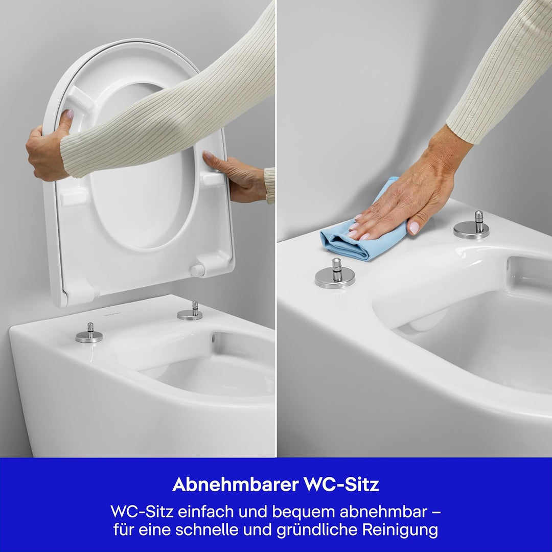 Duravit WC-Sitz Univavo, WC-Sitz D-shaped, Klobrille mit doppelter Absenkautomatik, Toilettendeckel