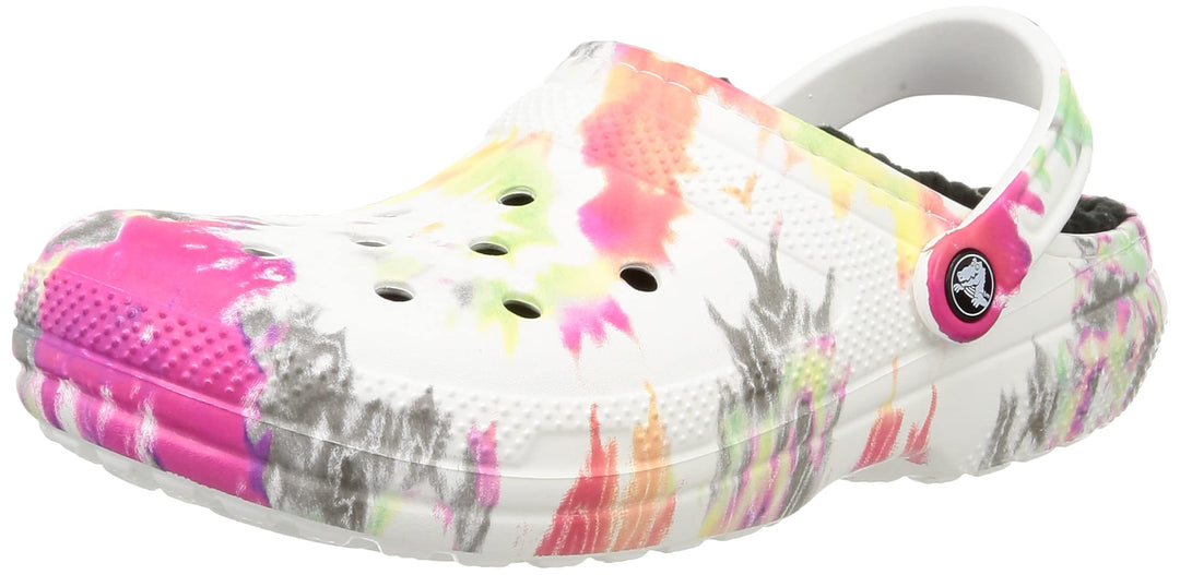 Crocs Unisex Classic Lined Tie-dye Clogs, Blotched Tie Dye