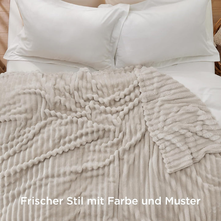BEDSURE Kuscheldecke Flauschig Decke Fleecedecke – Weiche Warme Grobe Korddecke Gemütlicher Sofadeck