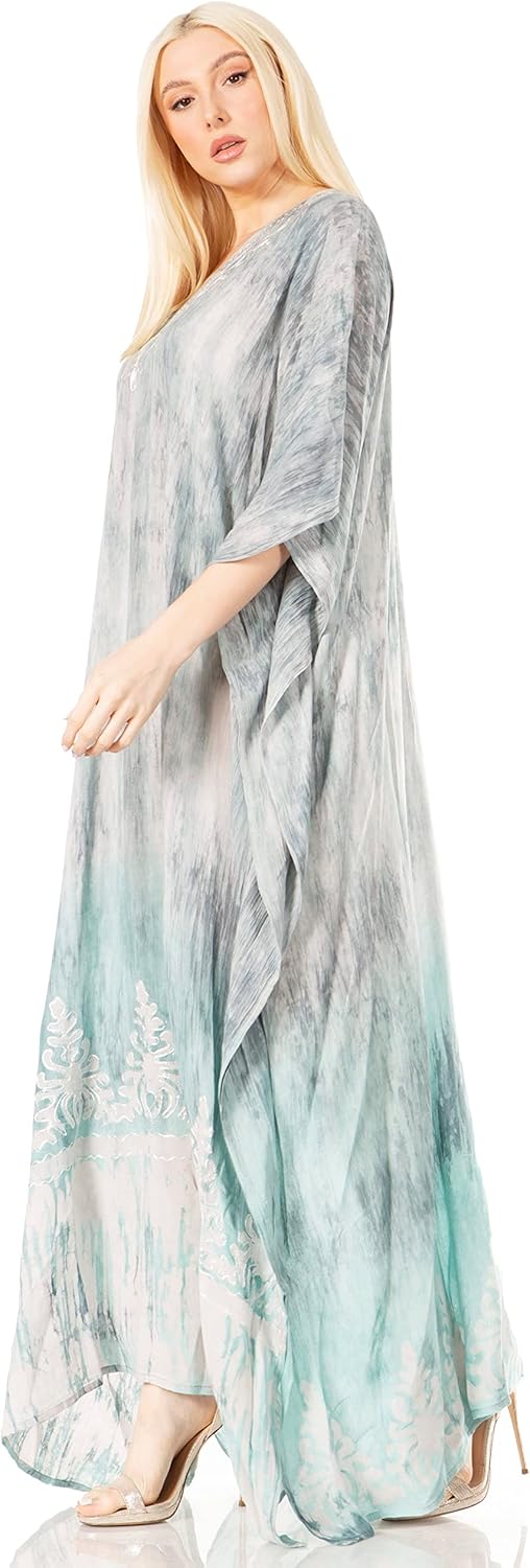 Sakkas Tacy Frauen Casual Boho Sommer Maxikleid Kaftan Kaftan Vertuschung LougeWear Einheitsgrösse 1