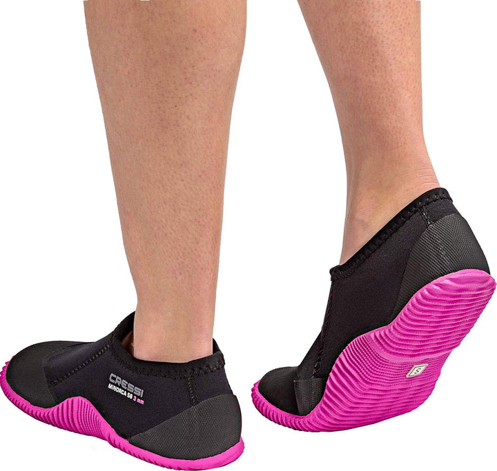 Cressi Unisex Minorca Neopren Tauchschuhe 3mm (1er Pack), M Schwarz Sohle Rosa