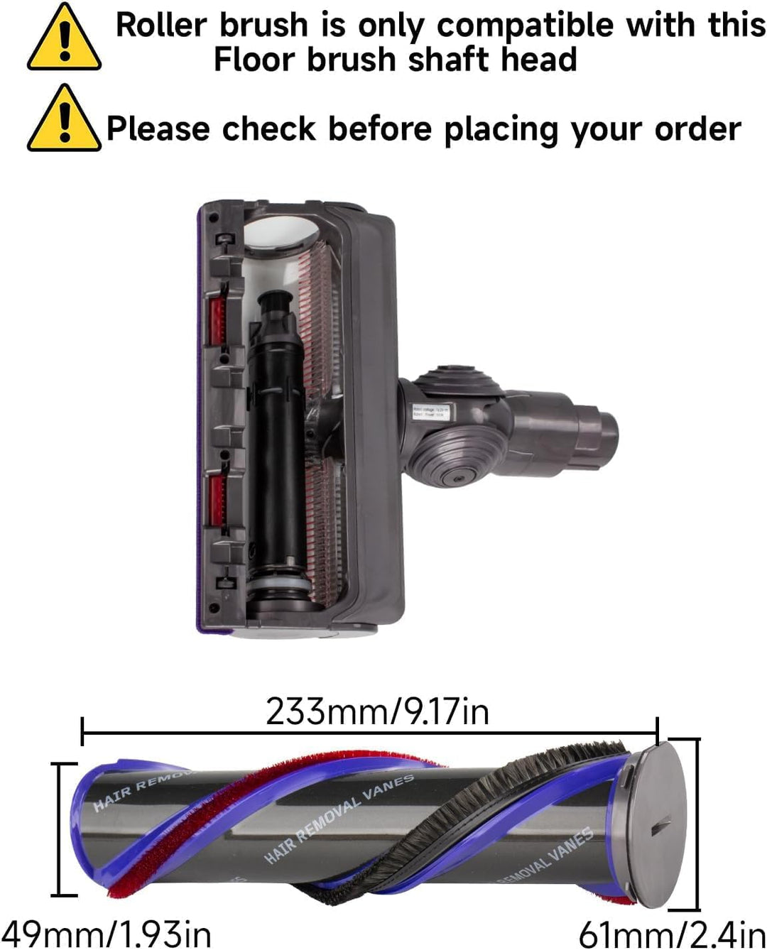 V11 Bürstwalze für Dyson V11 V15 100W High Torque Bodendüse, Ersatz Roller mit Endkappe, kompatibel