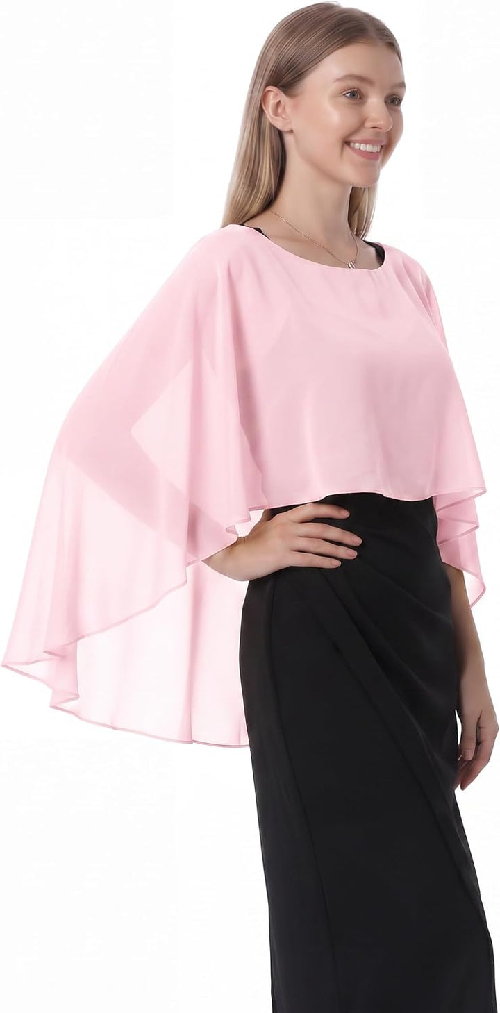 Damen Chiffon-umhang 001 Pashmina-Schal Einheitsgrösse Rosa, Einheitsgrösse Rosa