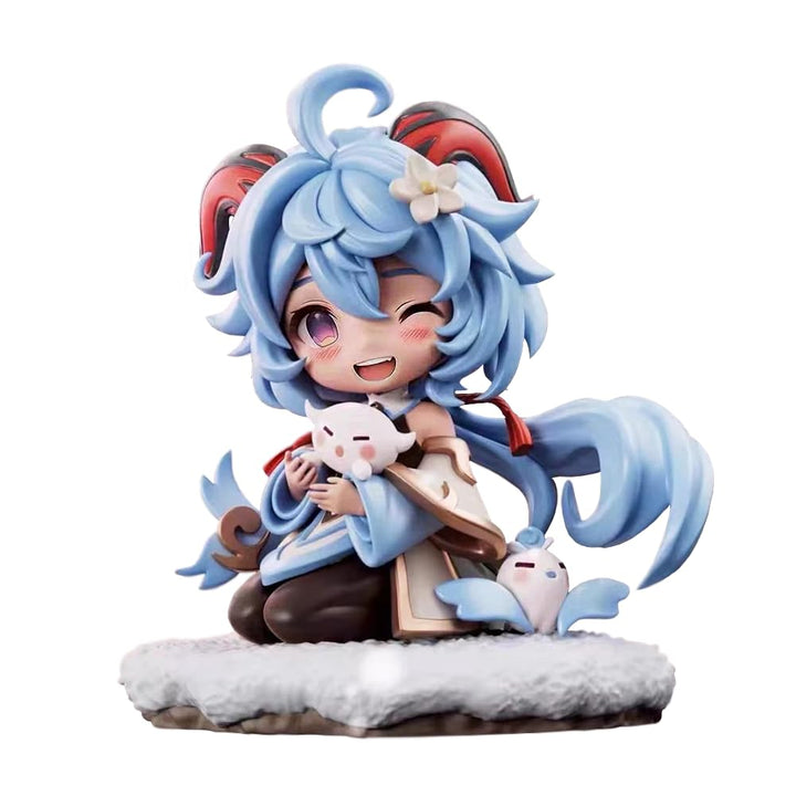 Jilijia Anime Ganyu Actionfigur, niedliche Q-Version, Figur sitzende Position, PVC-Figur, Statue, Sa