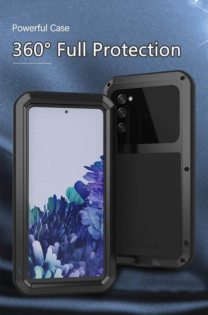 LOVE MEI Samsung Galaxy S20 FE Hülle, Heavy Duty Rüstung Tank Stossfest Staubdicht Case Hybride Alum