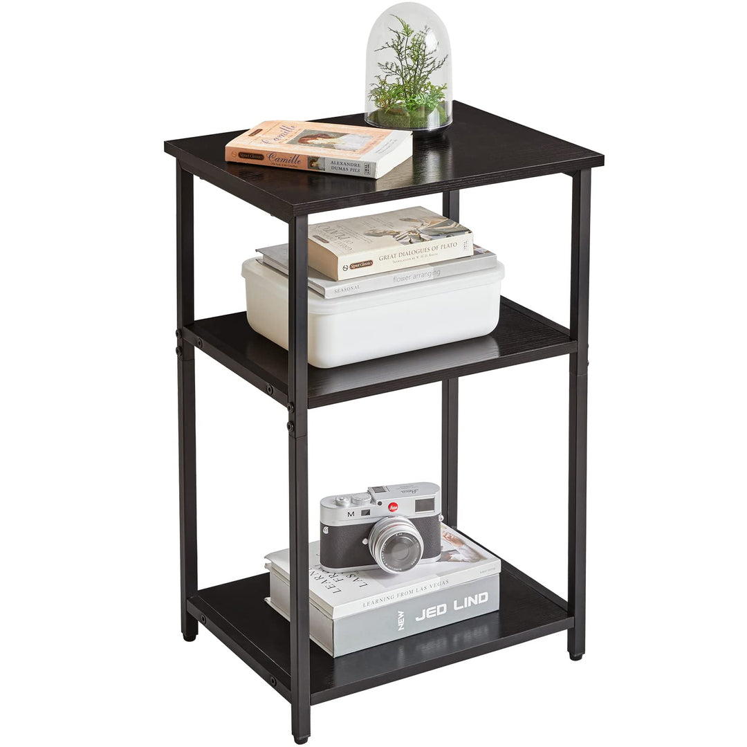 IBUYKE Beistelltisch,Nachttische mit 3 Ebenen,Kleiner Couchtisch,Metallgestell,Industrie-Design,für