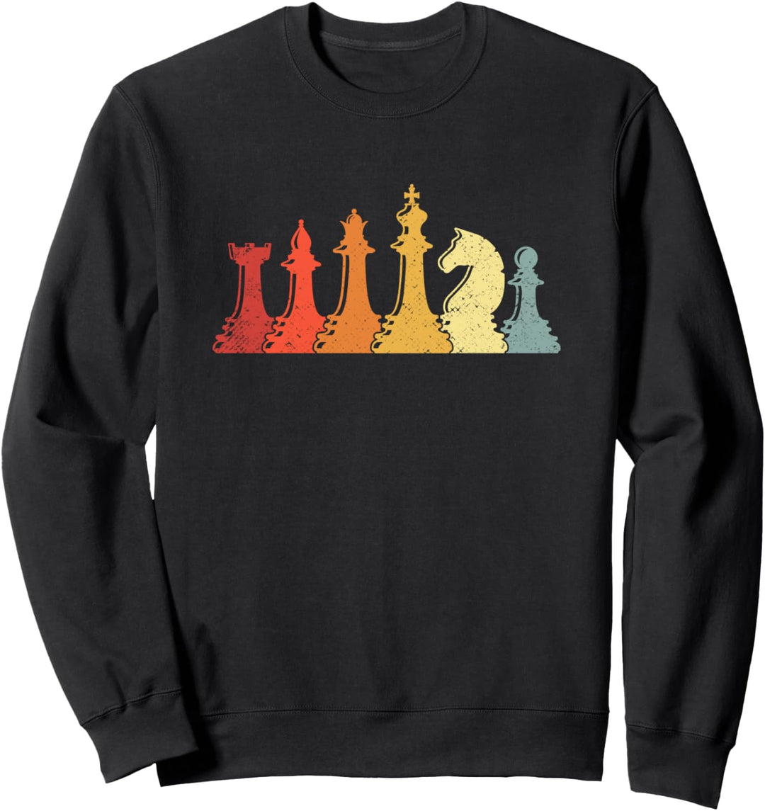 Retro Schachfiguren Schachspieler Geschenk Sweatshirt
