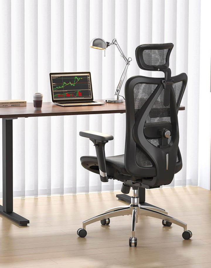 SIHOO M57 Ergonomischer Bürostuhl, Chefsessel mit 3D verstellbare Armlehne und Lendenwirbelstütze, H