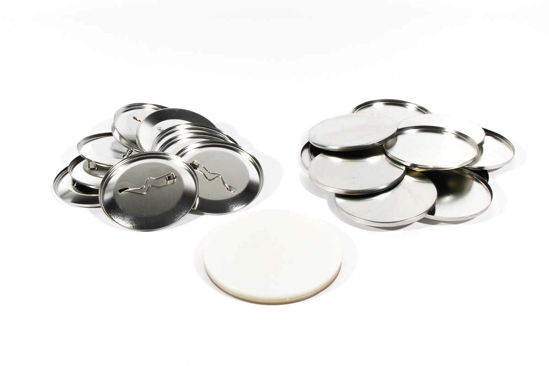 Buttonrohlinge 59mm (100 Stück) für Badgematic Buttonmaschine mit Sicherheitsnadel, 100