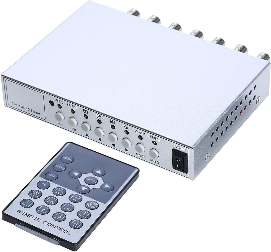 UHPPOTE 4 Kanäle Farbe Quad System Videosplitter CCTV DVR Kamera Prozessor Fernbedienung mit 7 BNC-A