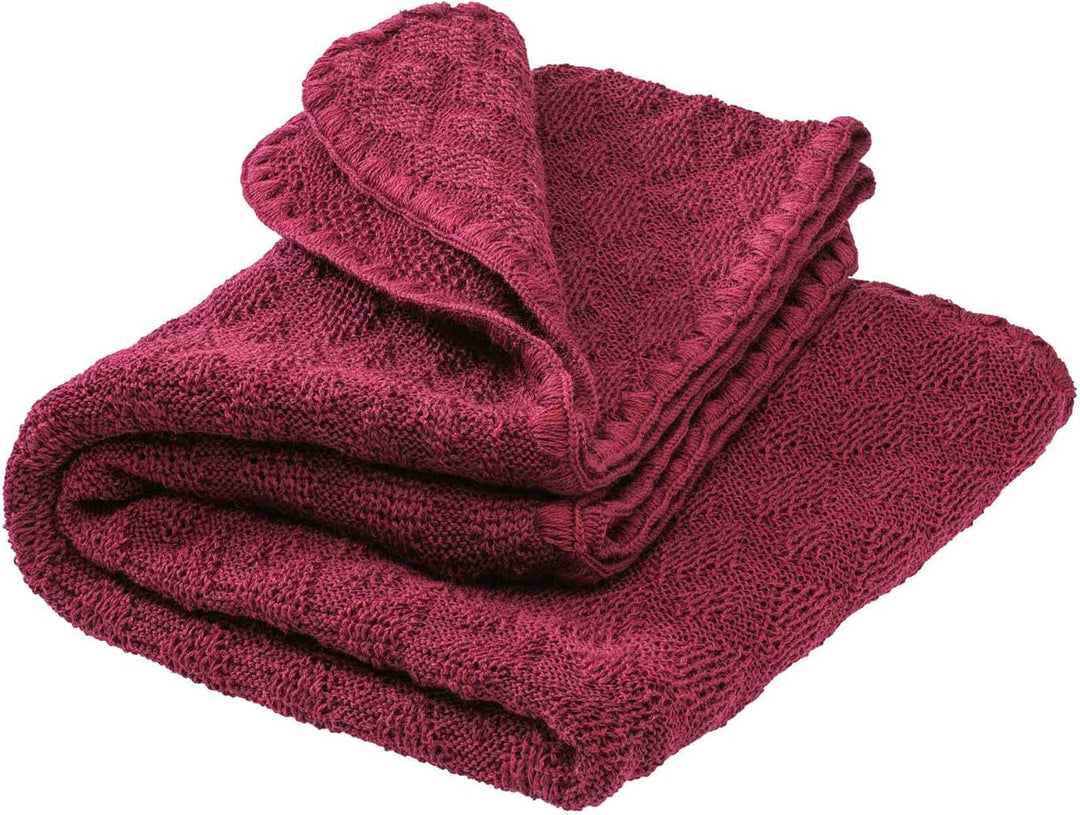 Disana WOLL-BABYDECKE, 100% Bio-Merinowolle GOTS, IVN Best | kuschelweiche Strickdecke mit Ajourmust