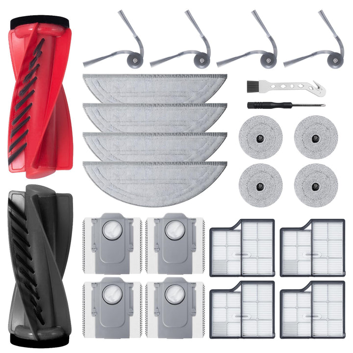 Zubehör Set Ersatz für Roborock Saros 10 Roboter Staubsauger, 1 Rollenbürste, 4 Hepa Filter, 4 Wisch
