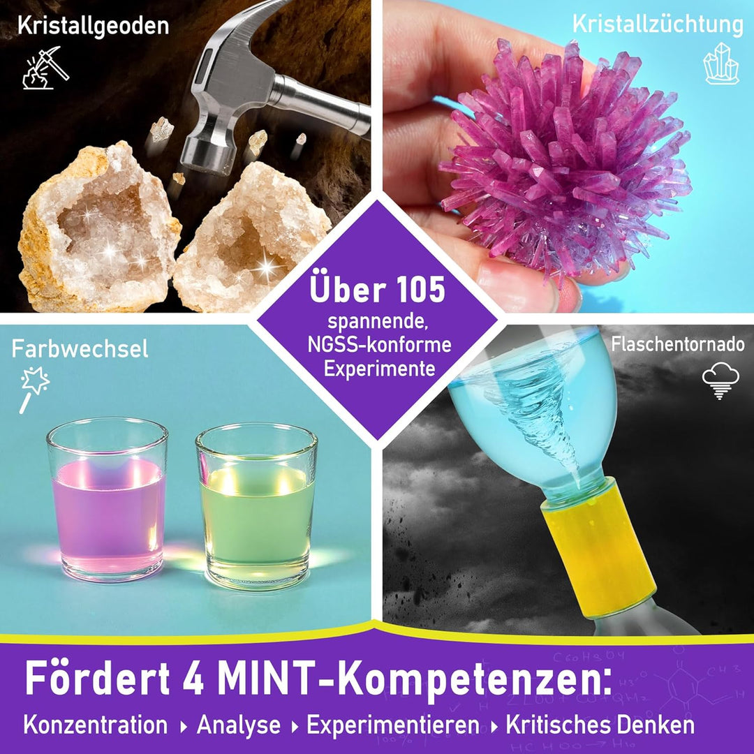 BenBen 105+ Experimente für Kinder ab 6 7 8 9 10, Wissenschaft Experimentierkasten für Kinder, STEM