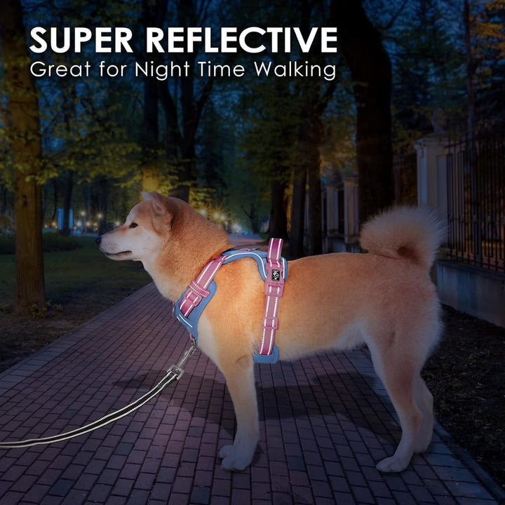 PHOEPET No Pull Hundegeschirr, reflektierende Hundeweste, mit weichem Trainingsgriff für kleine, mit