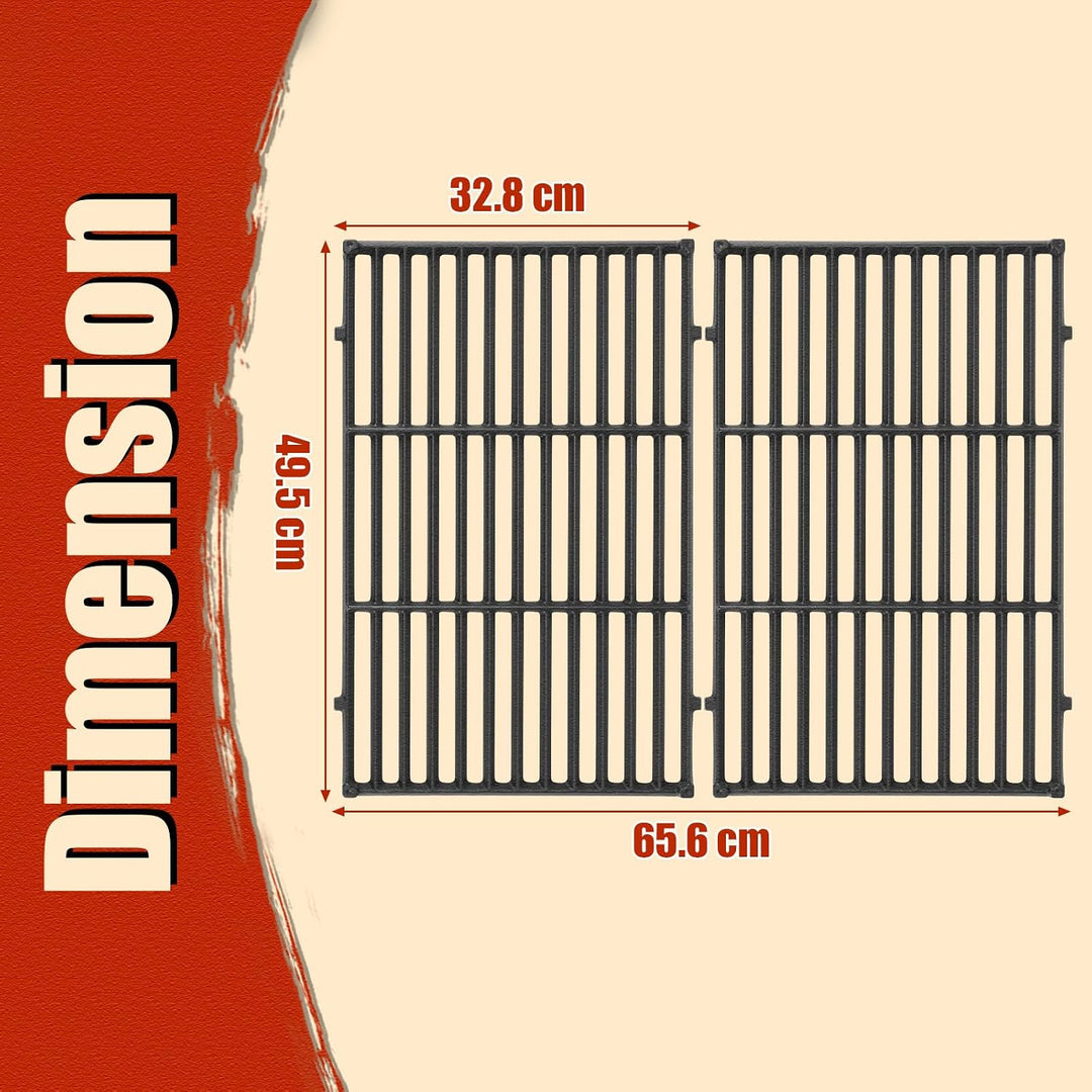 Denmay 7524 49,5 x 32,8cm Gusseisen Grillrost für Weber Genesis E-310/ E-320/ E-330, S-310/ S-320/ S