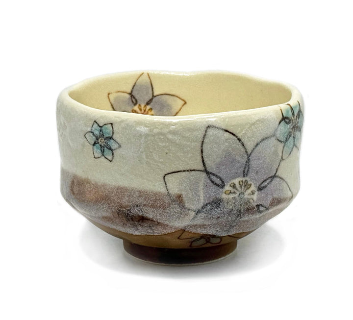 aquanaut Mino Ware Matcha-Schale, Chawan Clematis, Durchmesser 9 cm, hergestellt in Japan