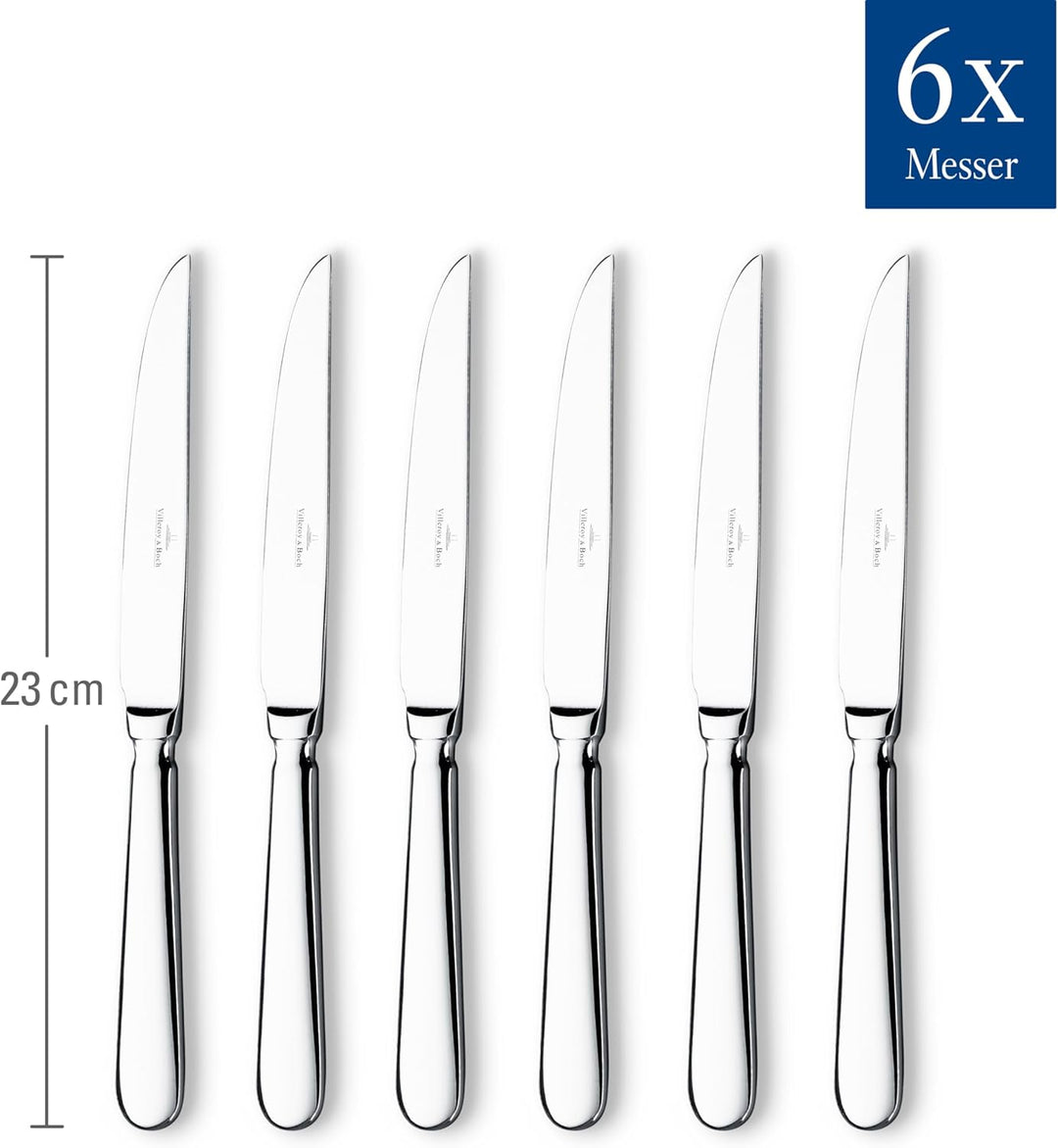 Villeroy und Boch Oscar Pizza- und Steakmesser-Set, 6-teilig, Edelstahl