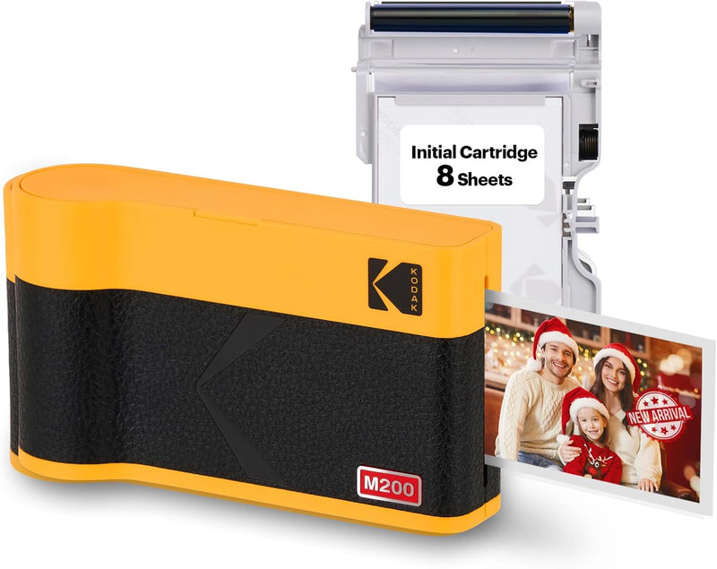 KODAK Mini 2 ERA 4PASS Mobiler Fotodrucker (5,3x8,6cm) (Gelb, Fotodrucker + 8 Blatts) Mini 2 Fotodru