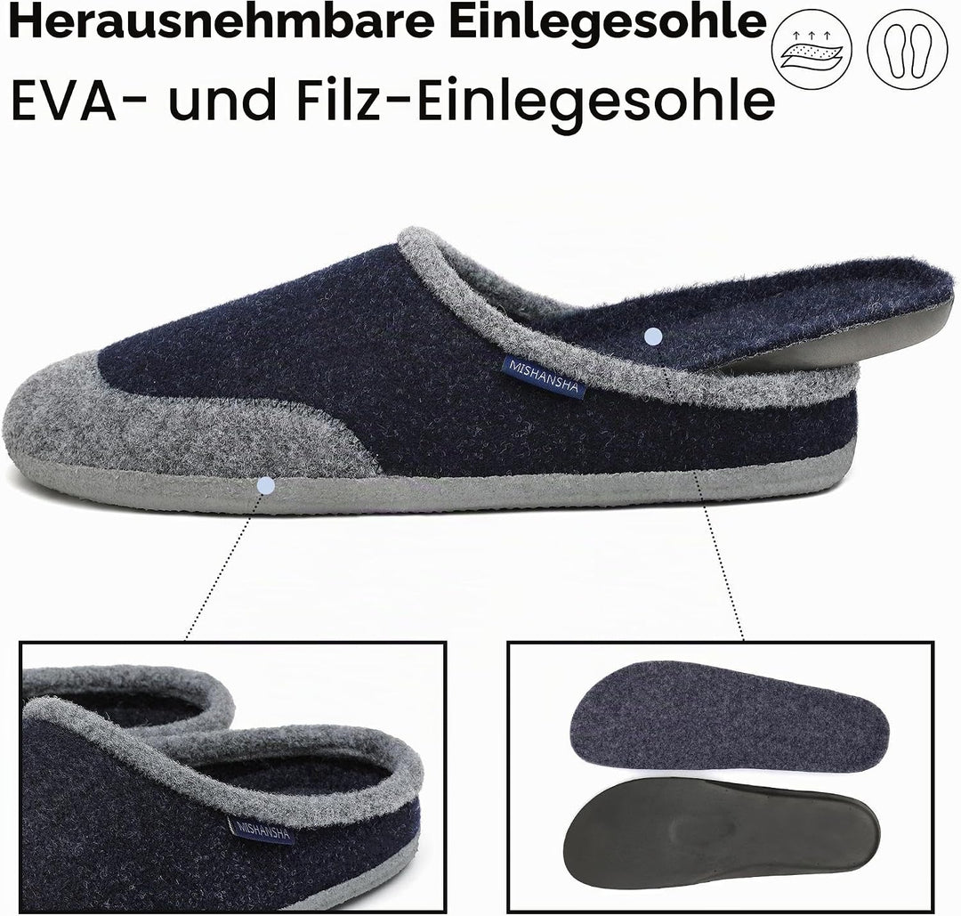 Mishansha Herren Damen Winter Wärme Hausschuhe Memory Foam Plüsch Pantoffeln Home Rutschfest Slipper